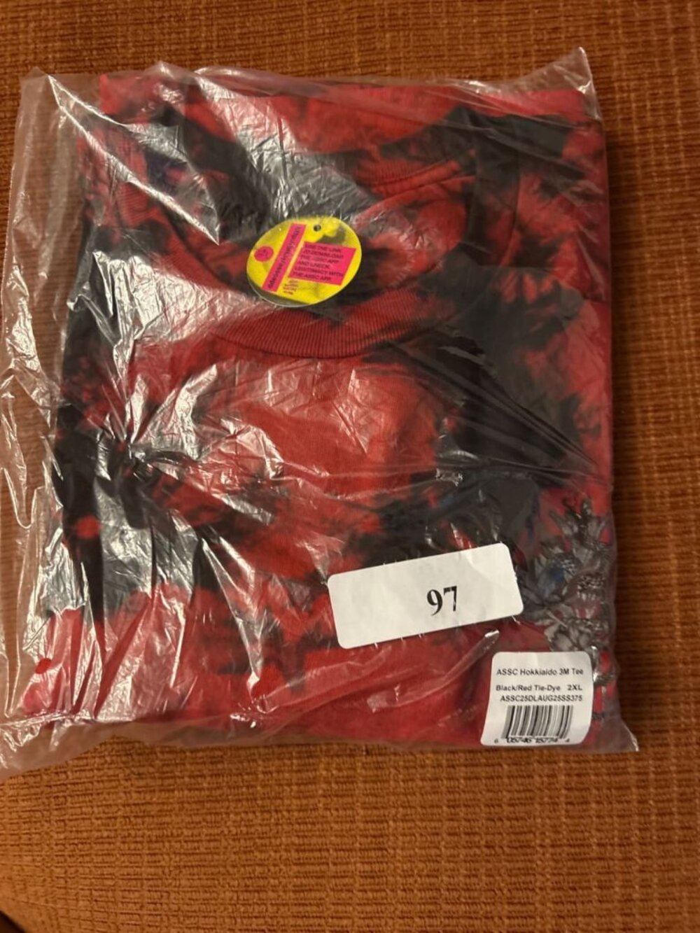 Anti Social Social Club Hokkaido 3M Tee Black/Red Tie-Dye Size 2XL Brand New